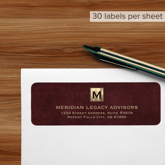 Monogram Business Return Address Label (Creator Uploaded)