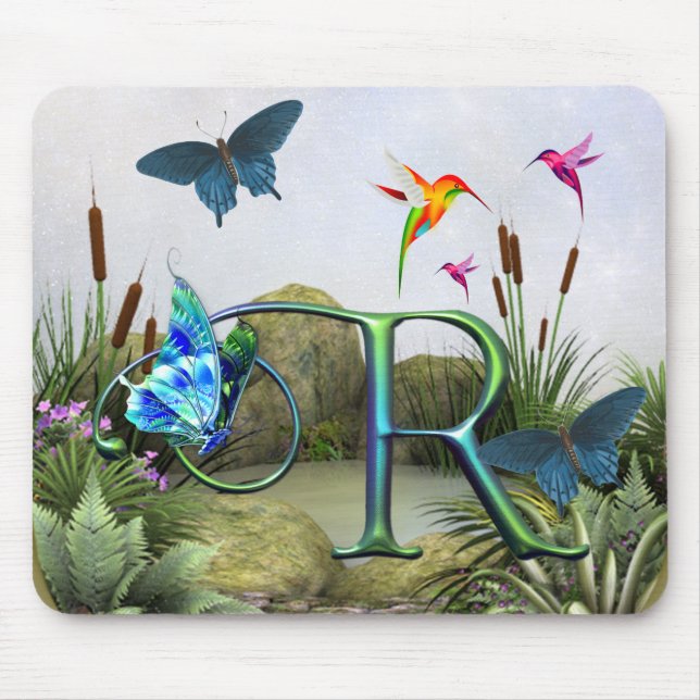 Monogram Butterfly Fantasy R Mouse Mat (Front)