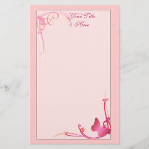 Monogram Butterfly Stationery