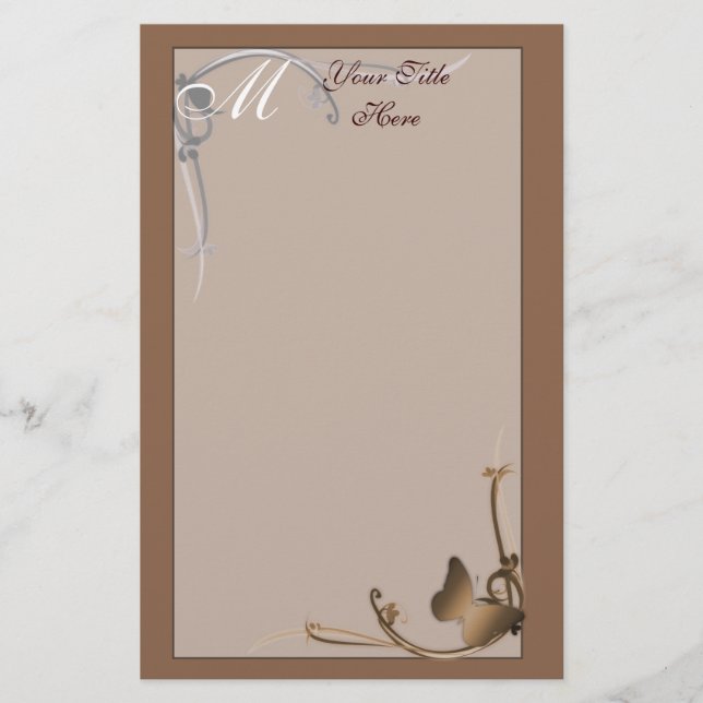 Monogram Butterfly Stationery (Front)