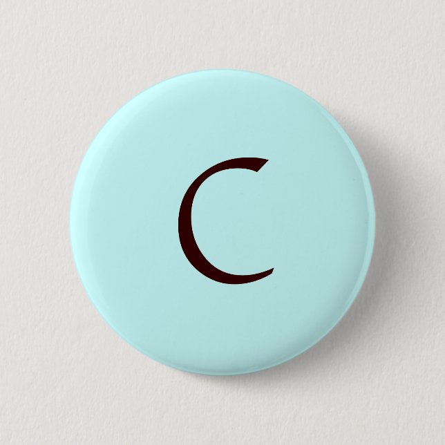 Monogram Buttom "C" 6 Cm Round Badge (Front)