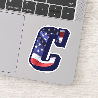 Monogram C American Flag Letter C Initial USA