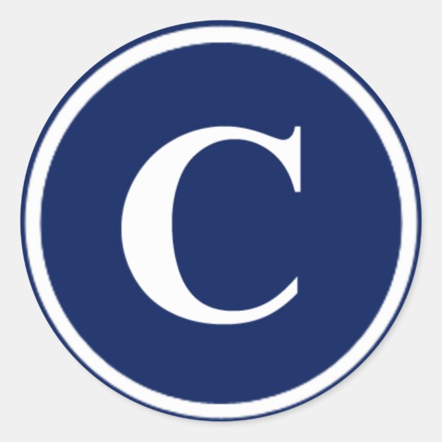 monogram (C) Classic Round Sticker (Front)
