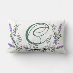 Monogram C Lavender Eucalyptus Lumbar Cushion