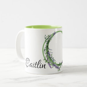 Monogram C Lavender Eucalyptus Two-Tone Coffee Mug