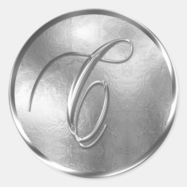 Monogram C NONMETALLIC Silver Envelope Seal (Front)