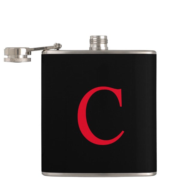 Monogram C On Black Hip Flask (Opened)