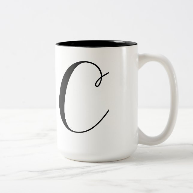 Monogram-C Two-Tone Coffee Mug (Right)