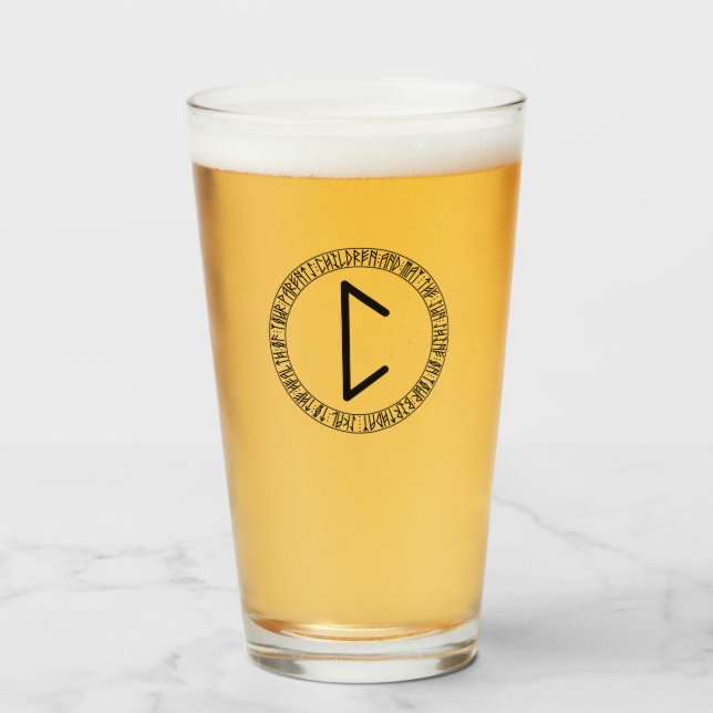 Monogram C - Viking Style - Pint Glass (Front Filled)