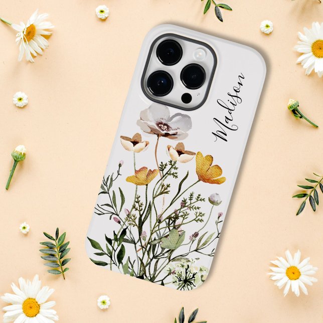 Monogram Calligraphy Dried Wildflower Bouquet Case-Mate iPhone Case (In situ)