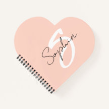 Monogram Calligraphy Study Notes Binder With Pink