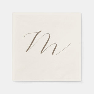 Monogram Calligraphy Unique Plain Modern Napkin
