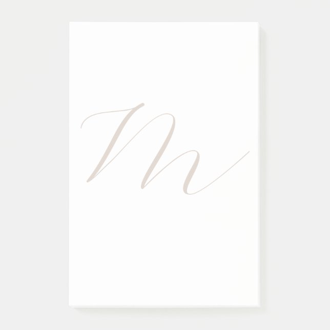 Monogram Calligraphy Unique Plain Modern Post-it Notes (Front)