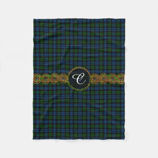 Monogram Campbell Military Tartan Fleece Blanket (Front)