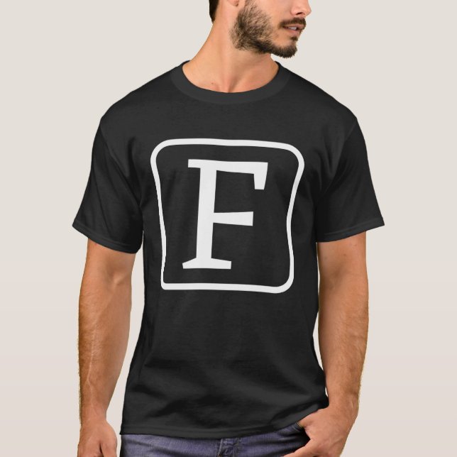 Monogram Capital Letter F Initial Alphabet Women M T-Shirt (Front)
