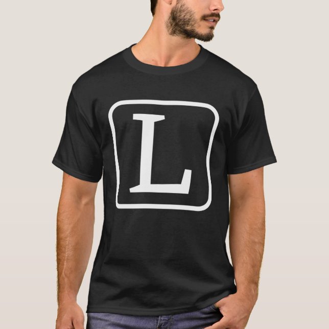 Monogram Capital Letter L Initial Alphabet Women M T-Shirt (Front)