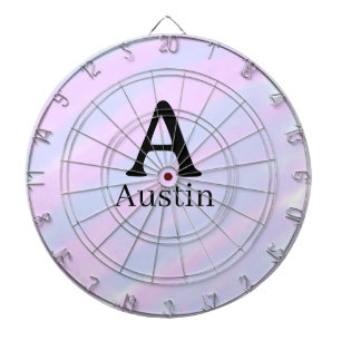 Monogram capital masculine add name purple pastel dartboard