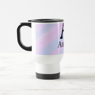Monogram capital masculine add name purple pastel  travel mug