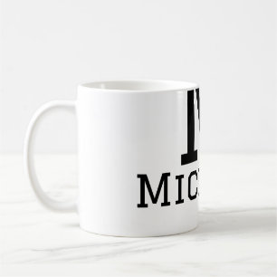 Monogram capital masculine add name simple classic coffee mug