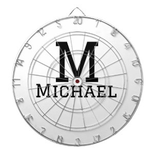 Monogram capital masculine add name simple classic dartboard