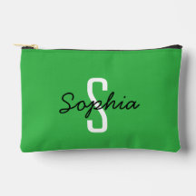 Monogram Caramel Stripes with Fresh Green