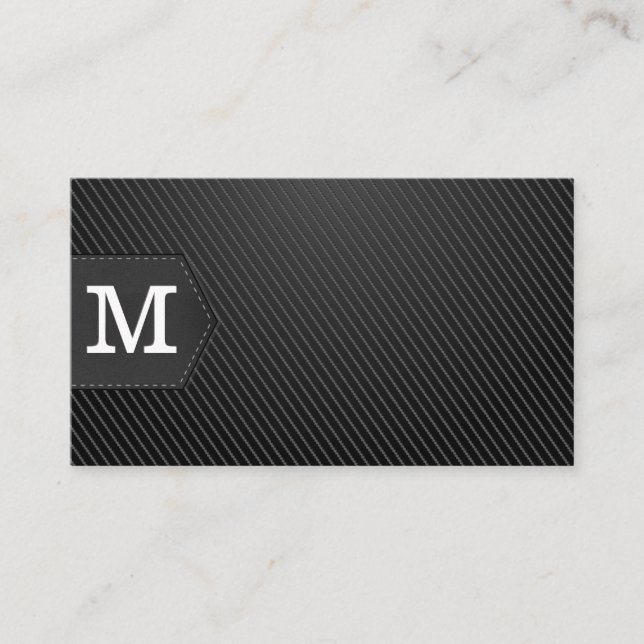 Monogram | Carbon Fibre Black Business Card (Front)
