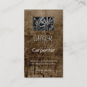 Monogram, Carpenter Business, leather-effect Business Card