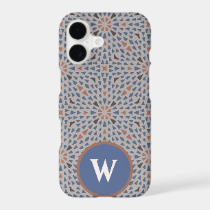 Monogram Cas with Soft Muted Colour Organic Patter