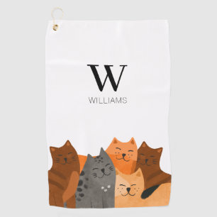 Monogram Cat  Golf Towel