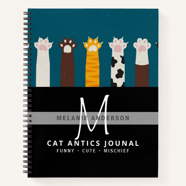 Monogram CAT Paws For Thought Journal Notebooks (Front)