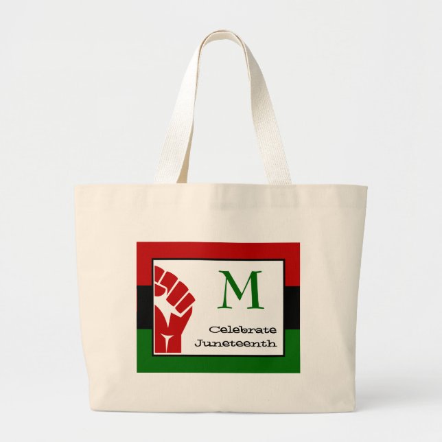 Monogram CELEBRATE | JUNETEENTH | Pan African Large Tote Bag (Front)