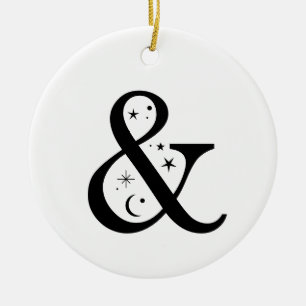 Monogram & Celestial Ampersand Ceramic Tree Decoration