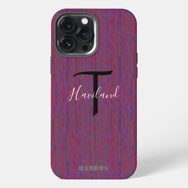 Monogram Cell Phone Case HAMbyWG - Plum (Back)