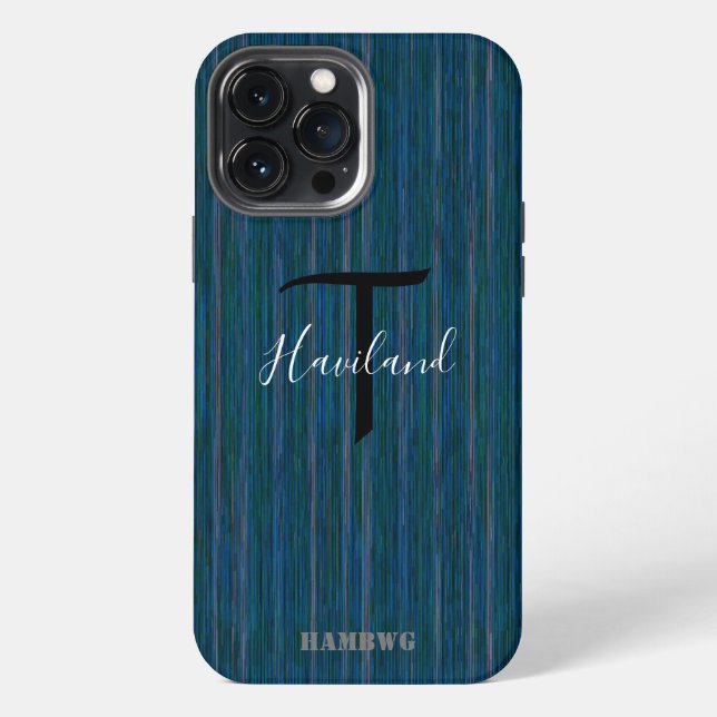 Monogram Cell Phone Case HAMbyWG - Teal (Back)