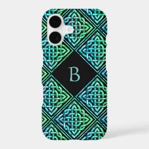 Monogram Celtic Knot Green Teal iPhone 17 Case