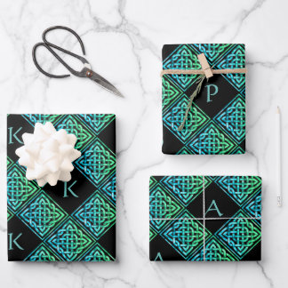 Monogram Celtic Wrapping Paper Set of 3