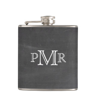 Monogram Chalkboard Flask
