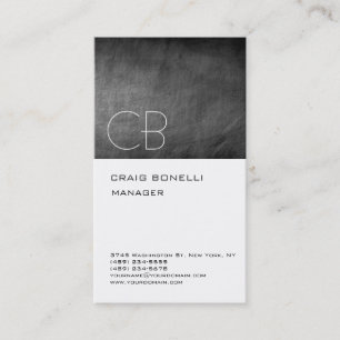 Monogram Chalkboard Grey Attractive Business Card