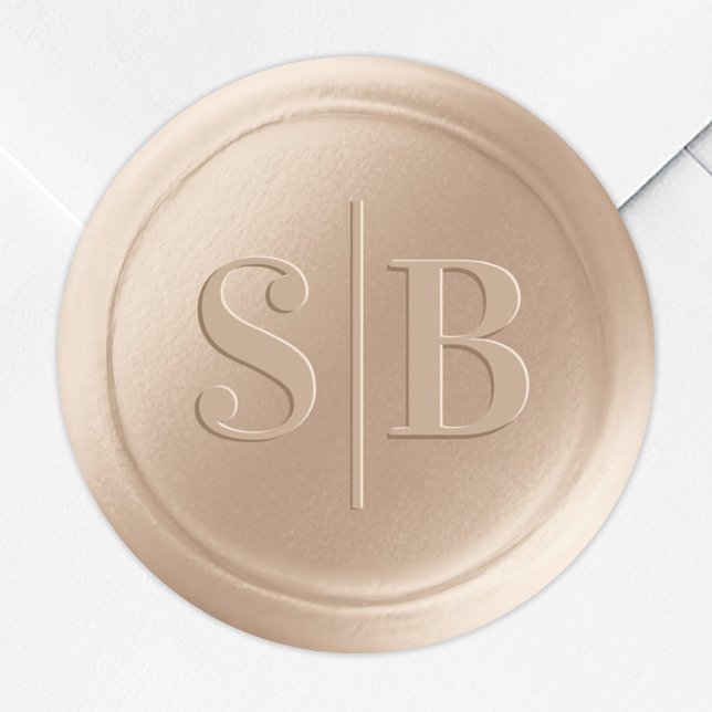 Monogram Champagne Gold Wax Seal Wedding Stickers (Creator Uploaded)