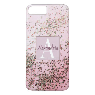 Monogram Champagne Pink Confetti       iPhone 8 Plus/7 Plus Case