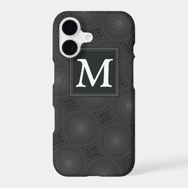 Monogram charcoal circles pattern (Back)