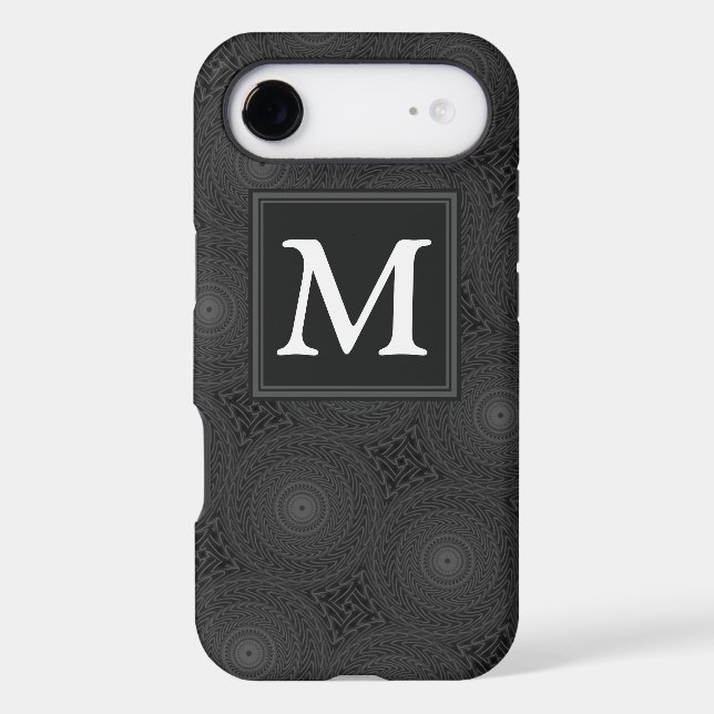 Monogram charcoal circles pattern (Back)