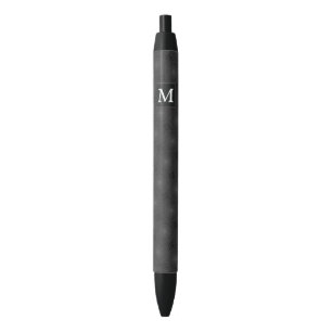 Monogram charcoal circles pattern black ink pen