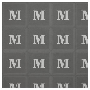 Monogram charcoal squares fabric