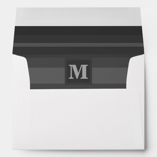 Monogram charcoal stripes envelope (Back (Bottom))