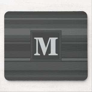 Monogram charcoal stripes mouse mat