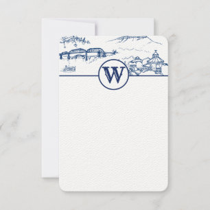 Monogram Chattanooga Toile Blue Card