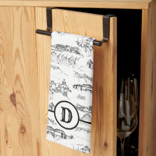 Monogram Chattanooga Toile Kitchen Towel