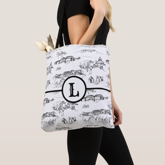 Monogram Chattanooga Toile Tote Bag (Close Up)