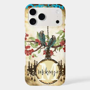 Monogram Cherry Blossom Bird Chandelier iPhone